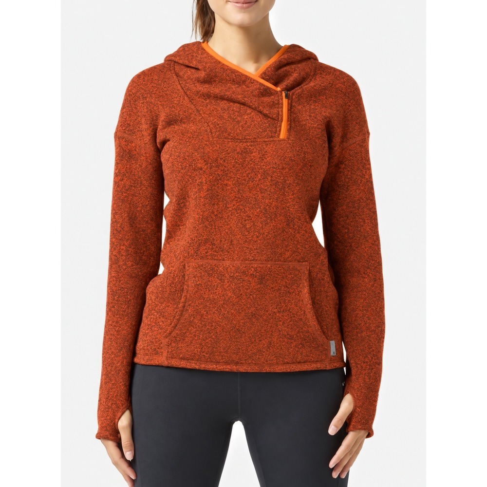 Stio Womens Sweetwater Fleece Hoodie Burnt Orange Size Medium